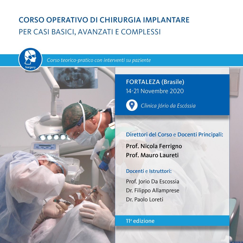 CORSO OPERATIVO DI CHIRURGIA IMPLANTARE PER CASI BASICI, AVANZATI E COMPLESSI