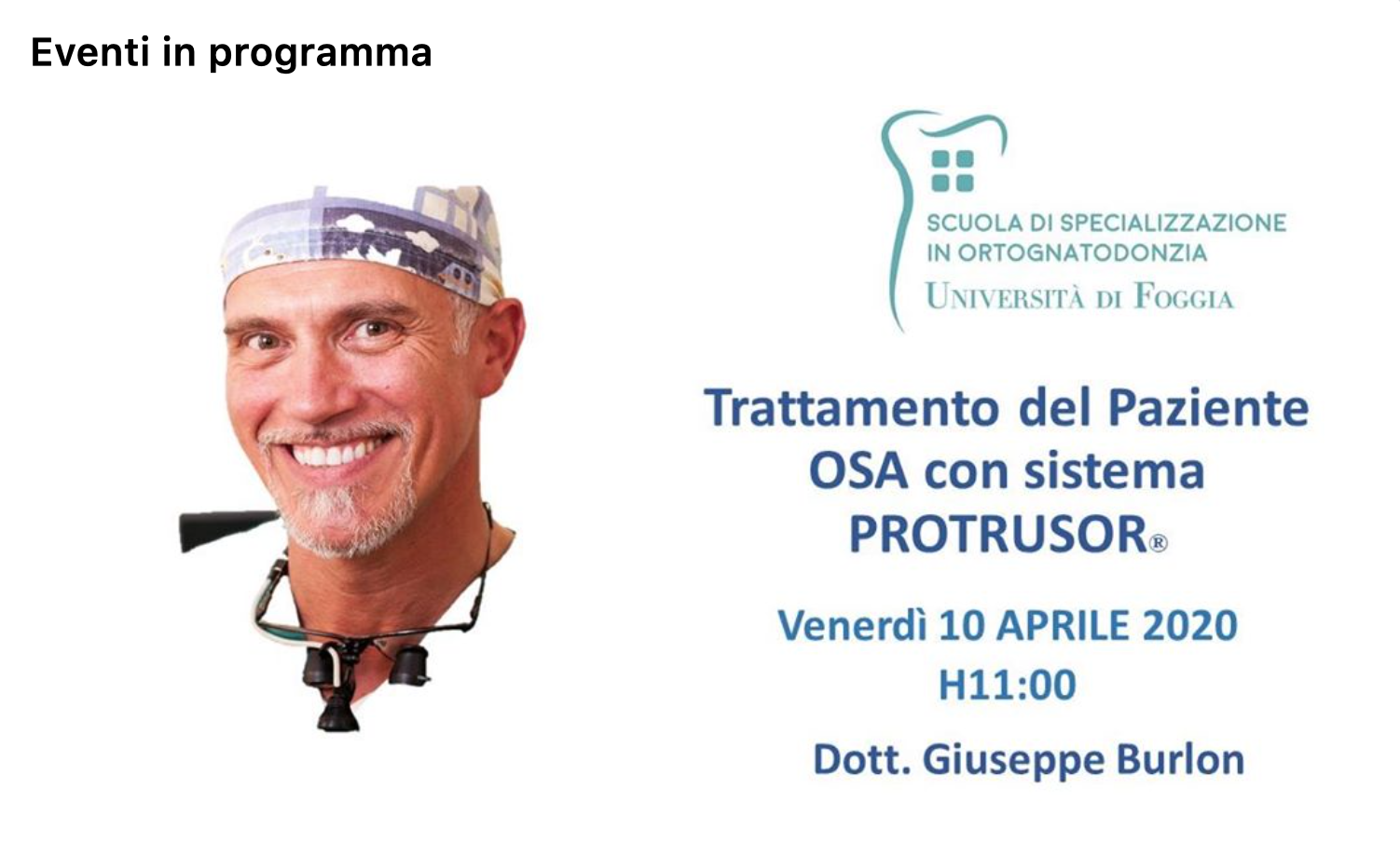 Trattamento del Paziente OSA con sistema PROTUSOR