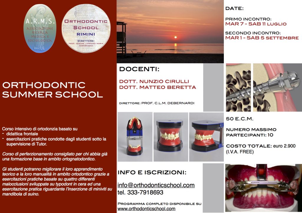 MASTER PRIVATO ORTHODONTIC SUMMER SCHOOL
