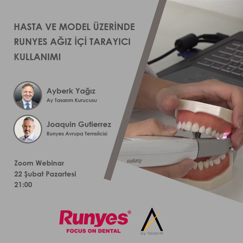 Hasta ve Model üzerinde Runyes Ağız İçi Tarayıcı Kullanımı