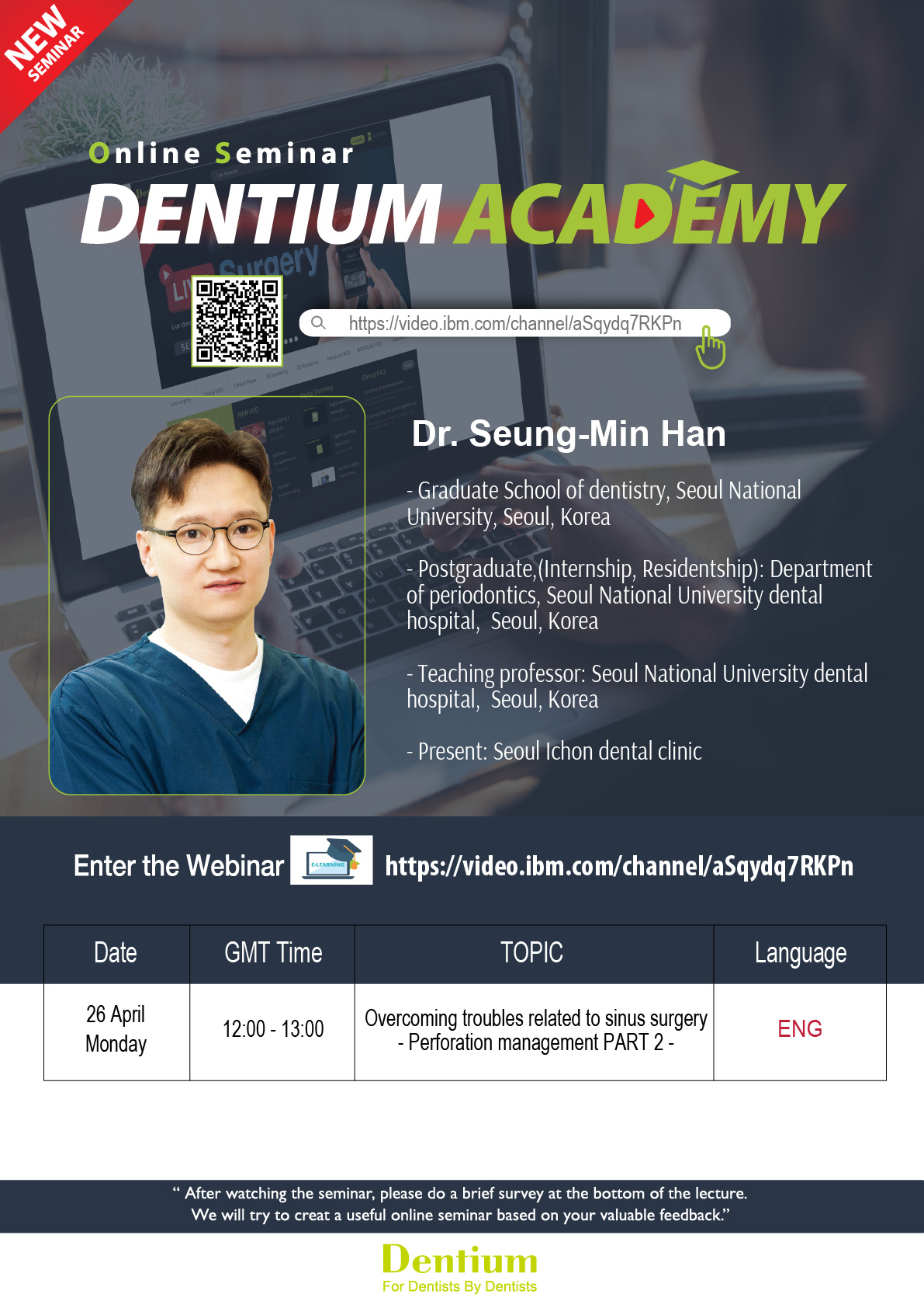 26.04.2021 Dentium Academy Webinar – Overcoming troubles related to sinus surgery PART 2