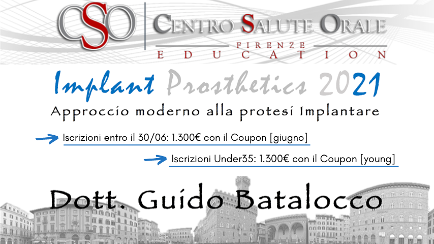 IMPLANT PROSTHETICS 2021 – APPROCCIO MODERNO ALLA PROTESI IMPLANTARE