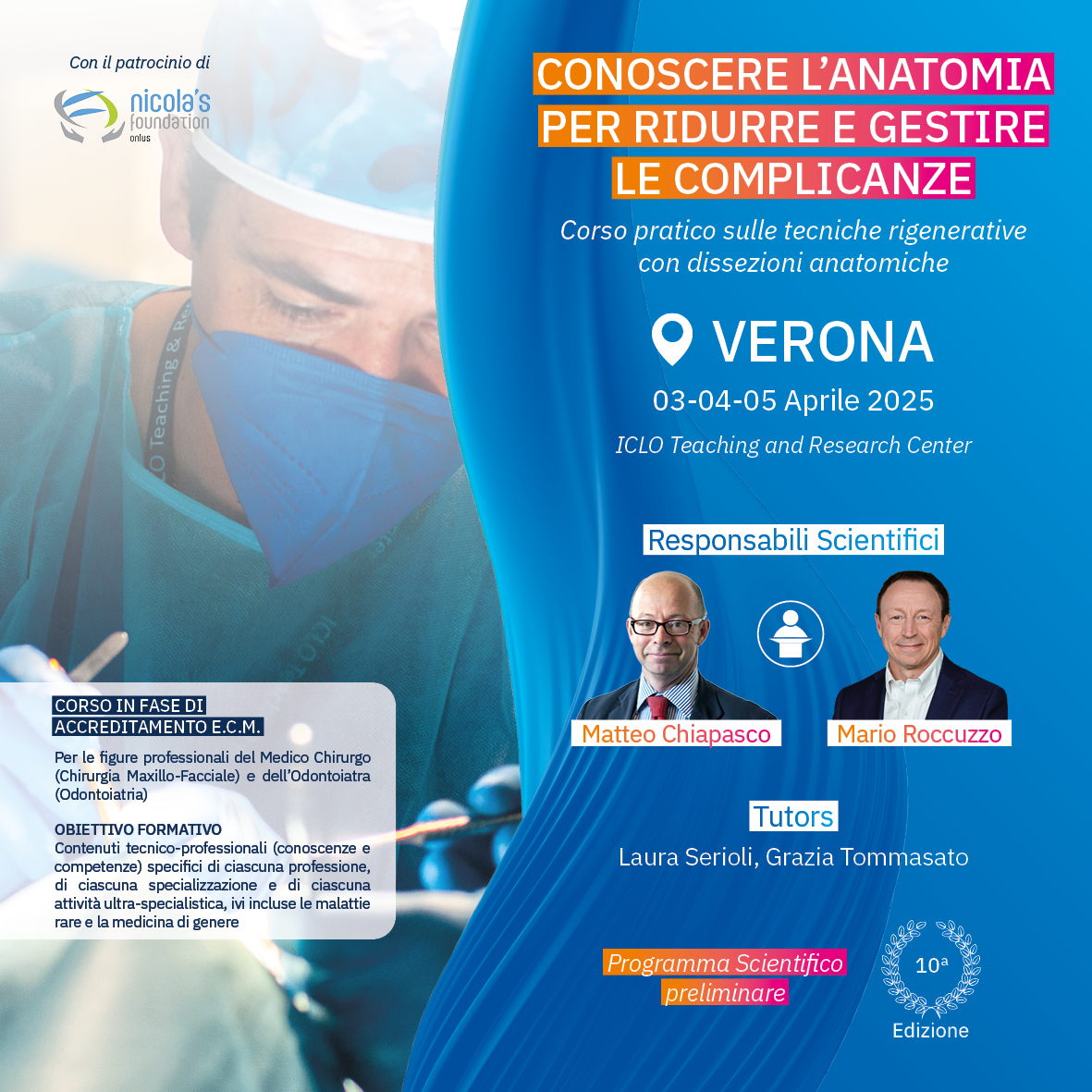 CONOSCERE L’ANATOMIA PER RIDURRE E GESTIRE LE COMPLICANZE